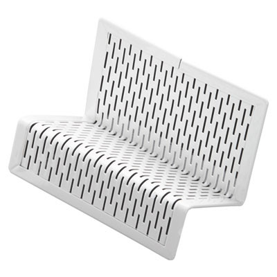 Urban Collection Punched Metal Business Card Holder, Holds 50 2 X 3.5 Cards, Perforated Steel, White
