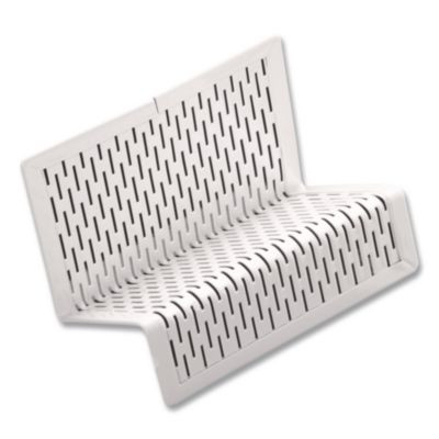 Urban Collection Punched Metal Business Card Holder, Holds 50 2 X 3.5 Cards, Perforated Steel, White