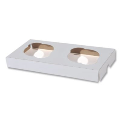 Cupcake Holder Inserts, 2-Cupcake Holder, 7.88 x 3.88 x 0.88, White/Brown, Paper, 200/Carton