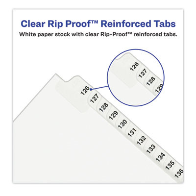 Preprinted Legal Exhibit Side Tab Index Dividers, Avery Style, 25-Tab, 401 To 425, 11 X 8.5, White, 1 Set, (1346)