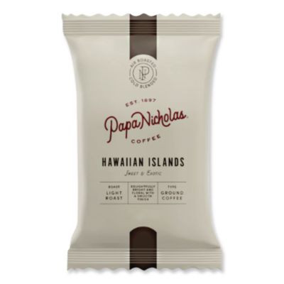 Premium Coffee, Hawaiian Islands Blend, Ground Portion Packs, 18/Carton