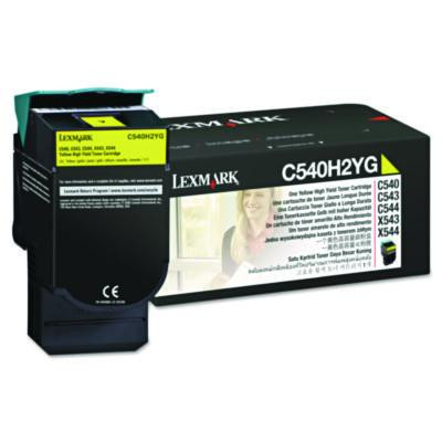 C540h2Yg High-Yield Toner, 2,000 Page-Yield, Yellow