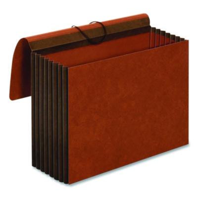 Heavy-Duty Expanding Wallet With Flap And Cord Closure, 7" Expansion, 1 Pocket, Letter Size, Redrope