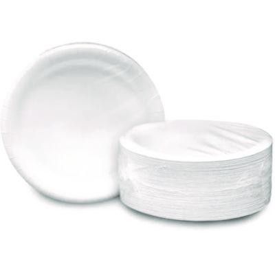 Coated Paper Plates, 9" Dia, White, 500/Carton