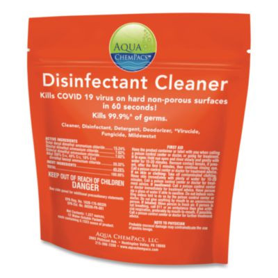 Aqua Chempacs Disinfectant Cleaner Pods, Marine Scent, 100 Chem Pacs/Pack, 4/Carton