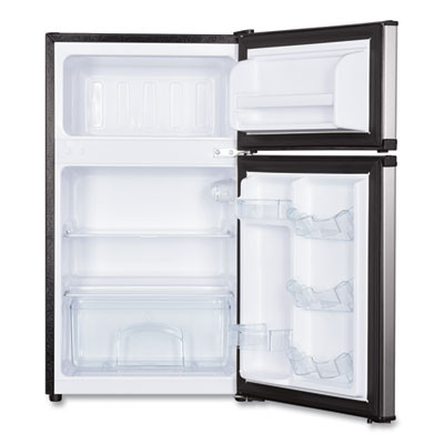Counter-Height  3.1 Cu. Ft. Two-Door Refrigerator/Freezer, Black/Stainless Steel