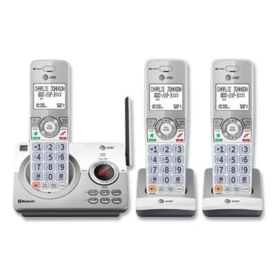 Connect To Cell Dl72310 Cordless Telephone, Base And 2 Additional Handsets, White/Silver
