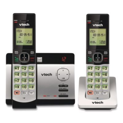 Cs5129-2 Two-Handset Cordless Telephone System, Silver/Black