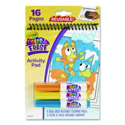 Bluey Color And Erase Reusable Activity Pad, Includes Three Markers, Ages 3 And Up, 16 Pages