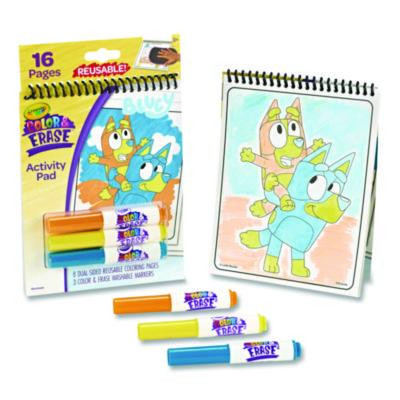 Bluey Color And Erase Reusable Activity Pad, Includes Three Markers, Ages 3 And Up, 16 Pages