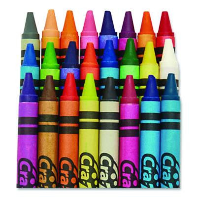 Washable Crayons, Regular Size, 24 Assorted Colors, 24/Pack