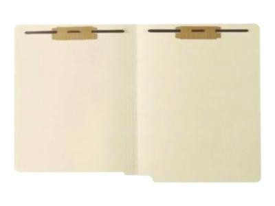 Heavy-Duty End Tab Fastener Folders, Straight Tab, Expands 0.75", 2 Fasteners, Letter Size, Manila, 50/Box