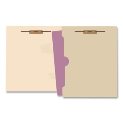 Full Pocket End Tab Fastener Folders, Straight Tab, Expands 0.75", 2 Fasteners, Letter Size, Manila, 50/Box