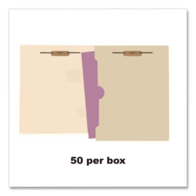 Full Pocket End Tab Fastener Folders, Straight Tab, Expands 0.75", 2 Fasteners, Letter Size, Manila, 50/Box