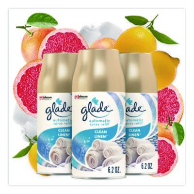 Automatic Air Freshener Refill, Clean Linen, 6.2 Oz Can, 3/Pack
