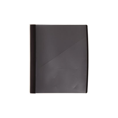 Clear Front Poly Report Cover, Double-Prong Fastener, 0.5" Capacity, 8.5 X 11, Clear/Black, 5/Pack
