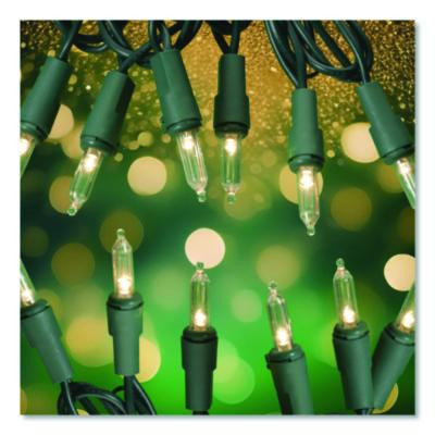Indoor/Outdoor Led Holiday String Lights, 60 Bulbs/String, 25 Ft String, White/Green Wire, 2 Strings