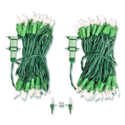 Indoor/Outdoor Led Holiday String Lights, 60 Bulbs/String, 25 Ft String, White/Green Wire, 2 Strings