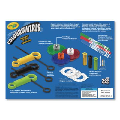 Colourwhirls Toy With (3) Rip-Cord Spinners And (3) Ultra-Clean Washable Markers, Ages 6 And Up, 12 Pieces