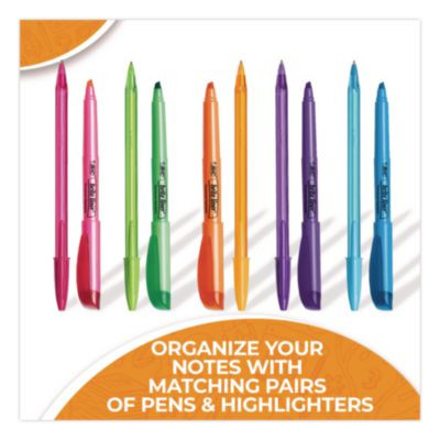 Plan It Sets Ballpoint Pen And Highlighter Pack, Assorted Colors, (5) Highlighters, (5) Pens