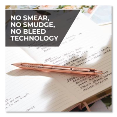 S-Gel Premium Metal Barrel Gel Pen With Bonus Ink Refill, Retractable, Medium 0.7 Mm, Black Ink, Copper Barrel