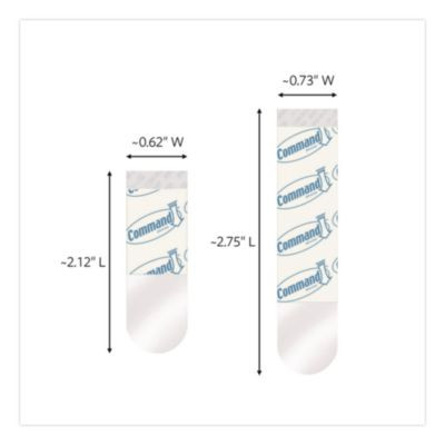Damage-Free Hanging Clear Refill Strips, Value Pack Assortment: (8) Medium(0.73" x 2.75"), (8) Small (0.62" x 2.12"), 16/Pack