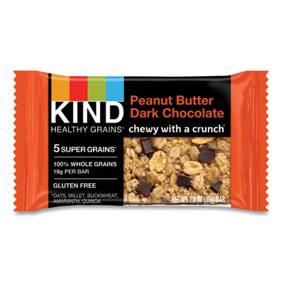 Healthy Grains Bar, Peanut Butter Dark Chocolate, 1.2 Oz Bar, 12/Box