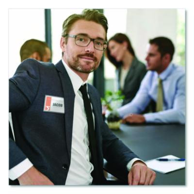 Magnetic Style Name Badge Kit, Horizontal, 4" X 3", White, 48/Pack