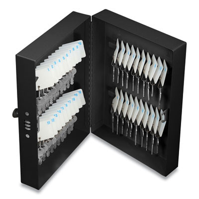 40 Slot Key Box With Combination Lock, Steel, Black, 4 x 7.8 x 11.5