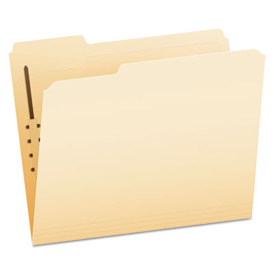 Manila Fastener Folders, 1/3-Cut Tab: Assorted, 1 Fastener, Letter Size, Manila, 50/Box