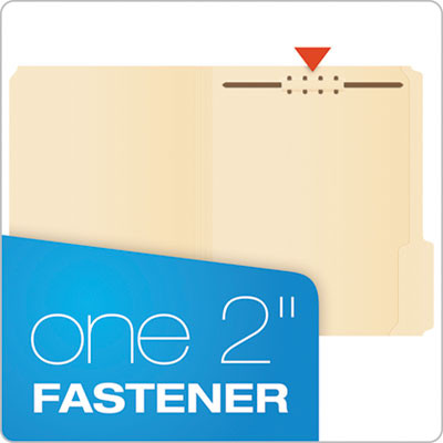 Manila Fastener Folders, 1/3-Cut Tab: Assorted, 1 Fastener, Letter Size, Manila, 50/Box