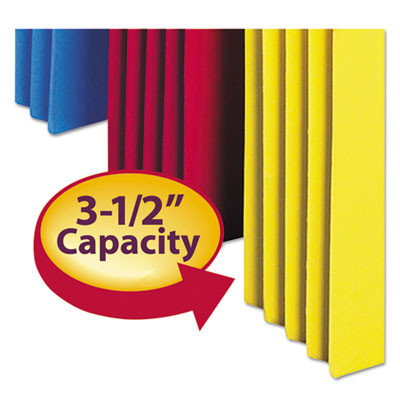 Colored File Pockets, 3.5" Expansion, Legal Size, Assorted Colors, 5/Pack