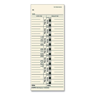 Time Clock Cards, Replacement For 10-800292, One Side, 3.5 X 9, 500/Box