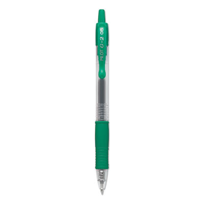 G2 Premium Gel Pen, Retractable, Extra-Fine 0.5 Mm, Green Ink, Smoke/Green Barrel, Dozen