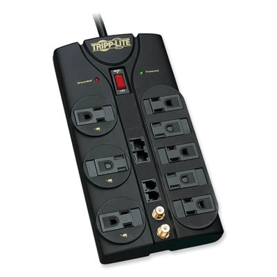 Protect It! Surge Suppressor, 8 Ac Outlets, 10 Ft Cord, 3,240 J, Black