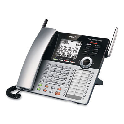 Cm18445 Four-Line Business System Cordless Phone, Silver/Black