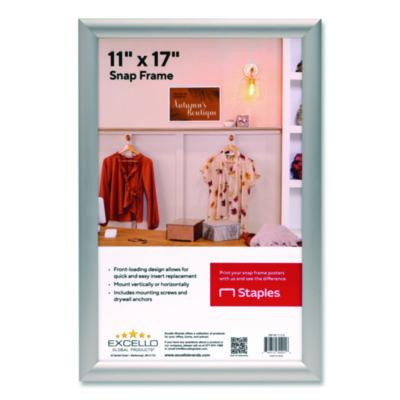 Poster Holder, Aluminum, 11 x 17, Silver