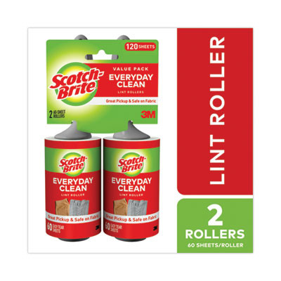 Everyday Clean Lint Roller, 60 Sheets/Roll, 2/Pack