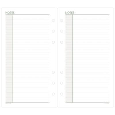Lined Notes Pages For Planners/Organizers, 6.75 x 3.75, White Sheets, Undated, 30 Sheets