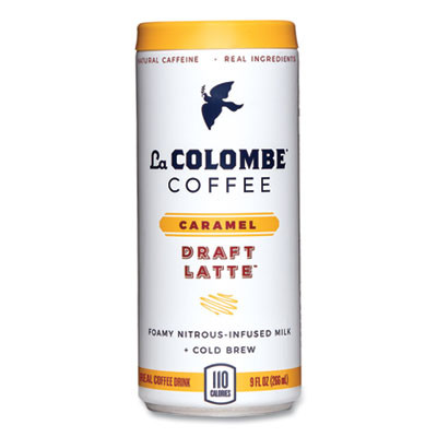 Draft Latte Cold Brew, Nitrous Infused Milk, Caramel, 9 Oz Can, 12/Carton