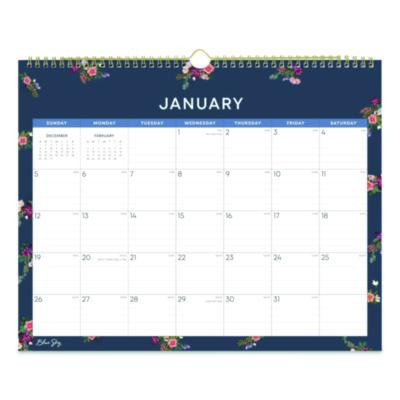 Ashlyn Monthly Wall Calendar, Floral Artwork, 15 x 12, White/Blue/Pink Sheets, 12-Month (Jan To Dec): 2026