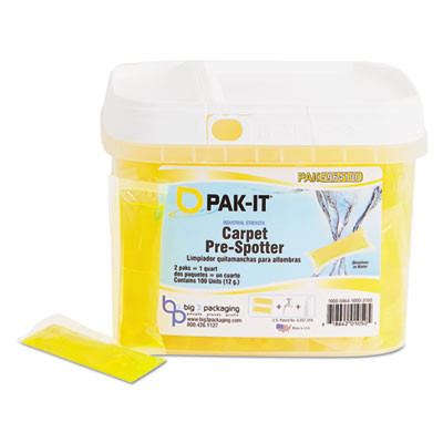 Carpet Pre-Spotter, Citrus Scent, 100 Pak-Its/Tub, 4 Tubs/Carton