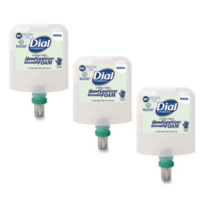 Antibacterial Foaming Hand Sanitizer Refill For Dial 1700 Dispenser, 1.2 L Refill, Fragrance-Free, 3/Carton