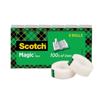 Magic Tape Refill, 1" Core, 0.75" X 83.33 Ft, Clear, 6/Pack