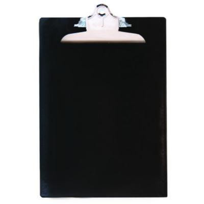Recycled Plastic Clipboard With Ruler Edge, 1" Clip Capacity, Holds 8.5 x 11 Sheets, Black