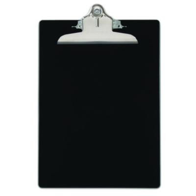 Recycled Plastic Clipboard With Ruler Edge, 1" Clip Capacity, Holds 8.5 x 11 Sheets, Black