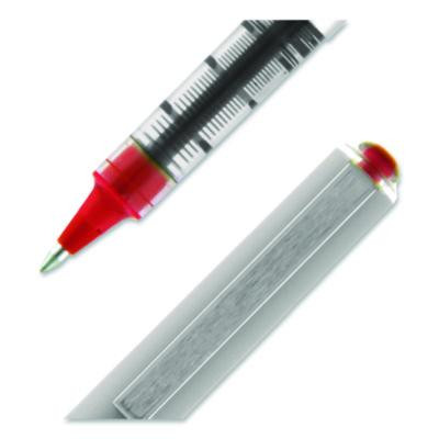 Vision Rollerball Pen, Stick, Fine 0.7 Mm, Red Ink, Silver/Red/Clear Barrel, Dozen