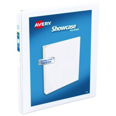 Showcase Economy View Binders With Slant Rings, 3 Rings, 0.5" Capacity, 11 x 8.5, White