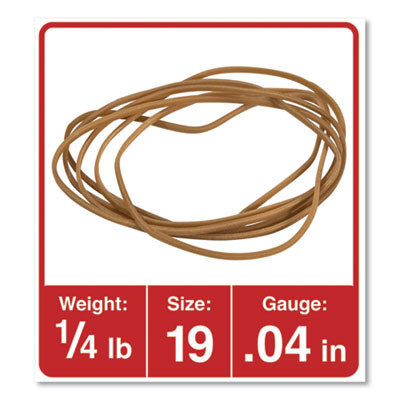 Rubber Bands, Size 19, 0.04" Gauge, Beige, 4 Oz Box, 310/Pack
