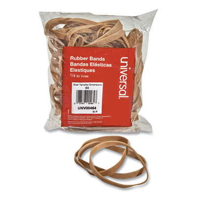 Rubber Bands, Size 64, 0.04" Gauge, Beige, 4 Oz Box, 80/Pack